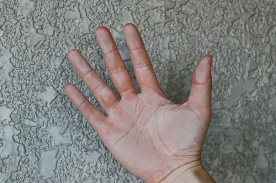 症状：さわると粉がつくようになった